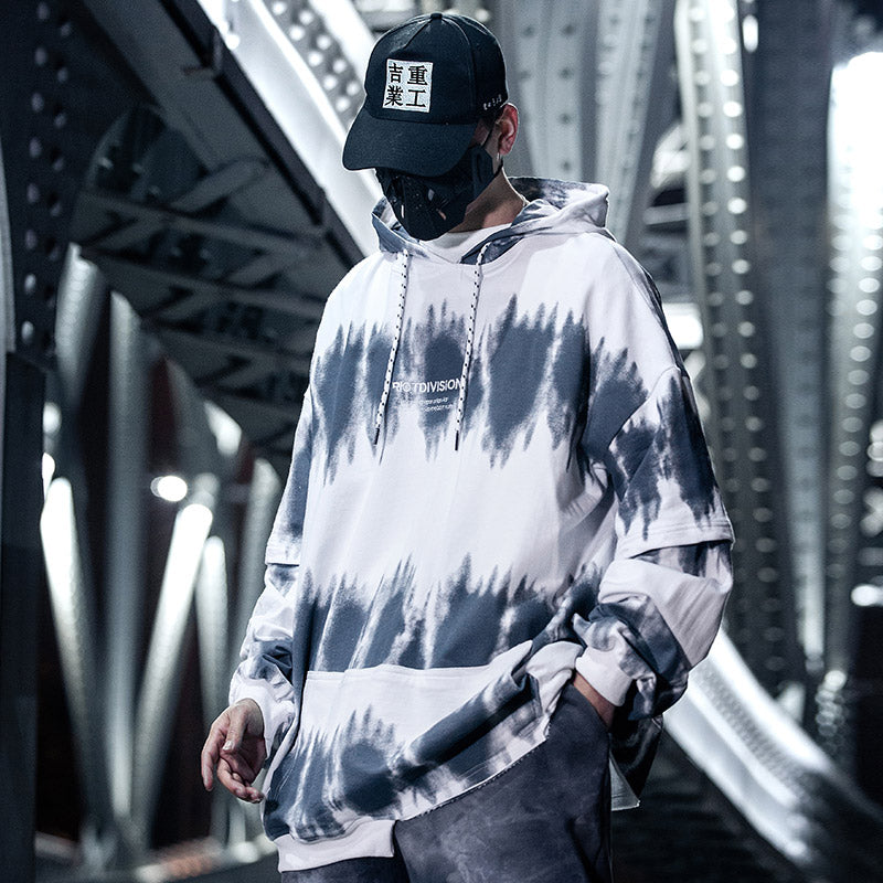 Tie-dye asymmetric hoodie