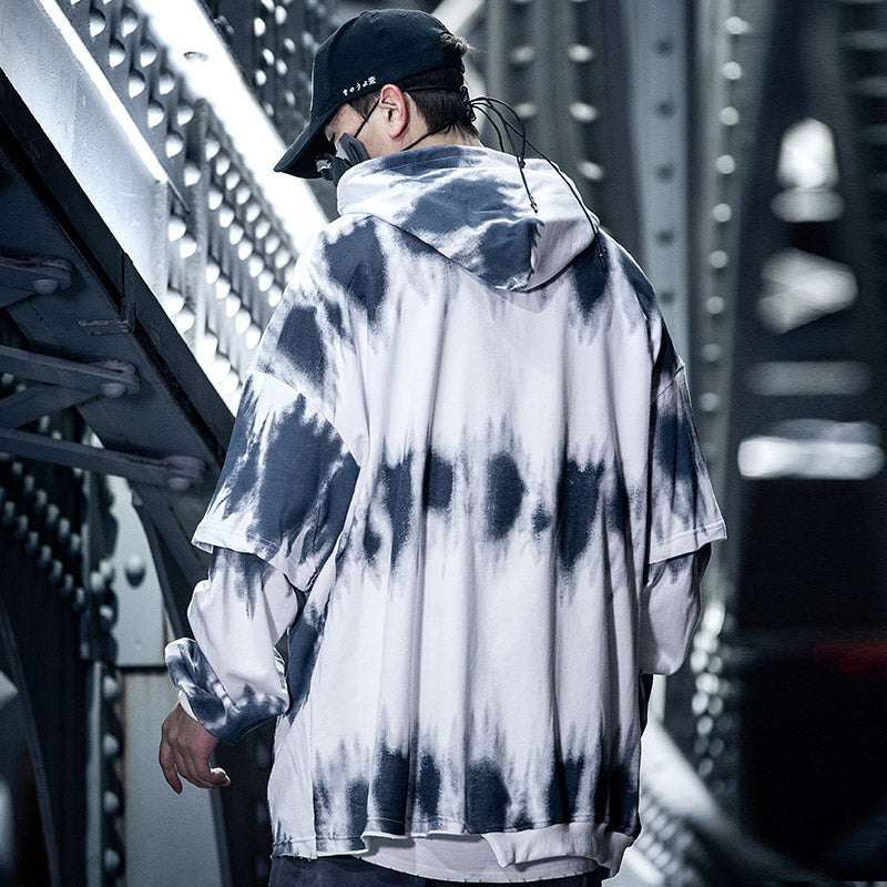 Tie-dye asymmetric hoodie