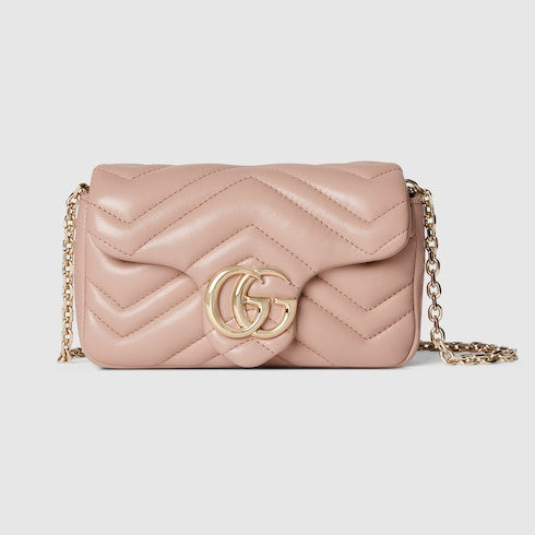 Gucci GG Marmont Mini Shoulder Bag Pink Baige