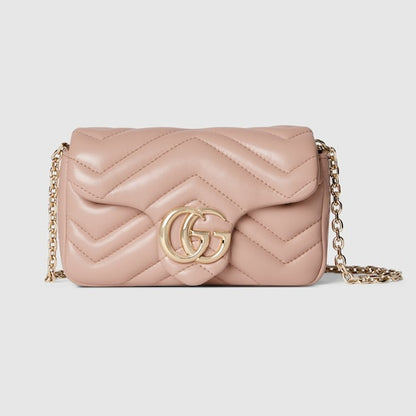 Gucci GG Marmont Mini Shoulder Bag Pink Baige
