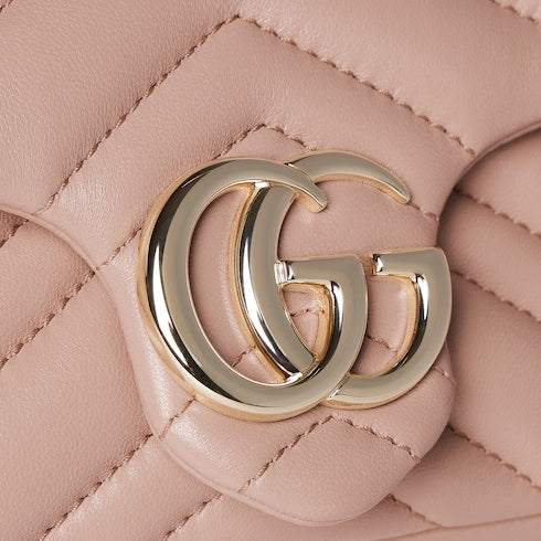 Gucci GG Marmont Mini Shoulder Bag Pink Baige