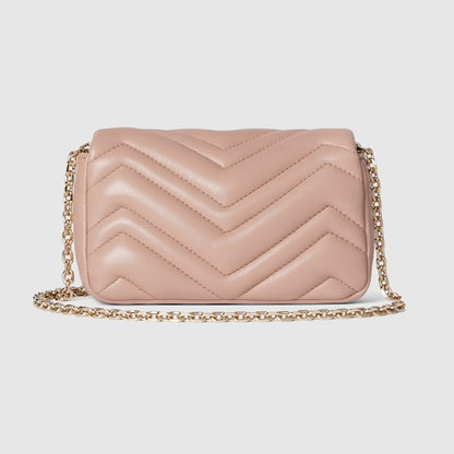Gucci GG Marmont Mini Shoulder Bag Pink Baige