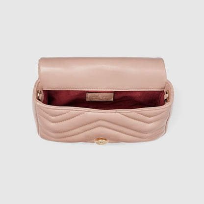 Gucci GG Marmont Mini Shoulder Bag Pink Baige