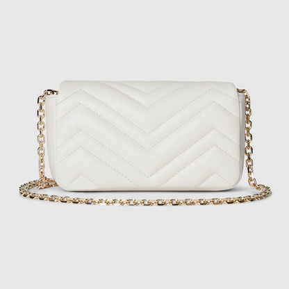 Gucci GG Marmont Mini Shoulder Bag White