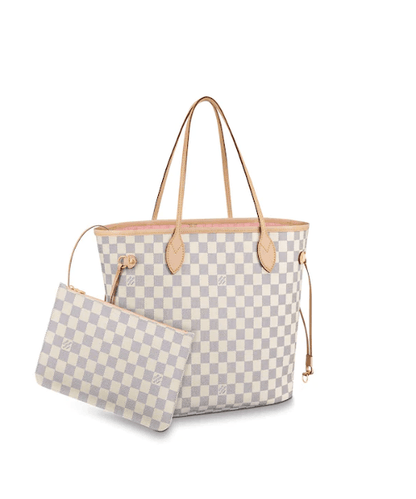 LV Neverfull MM Damier Azur Rose Ballerine