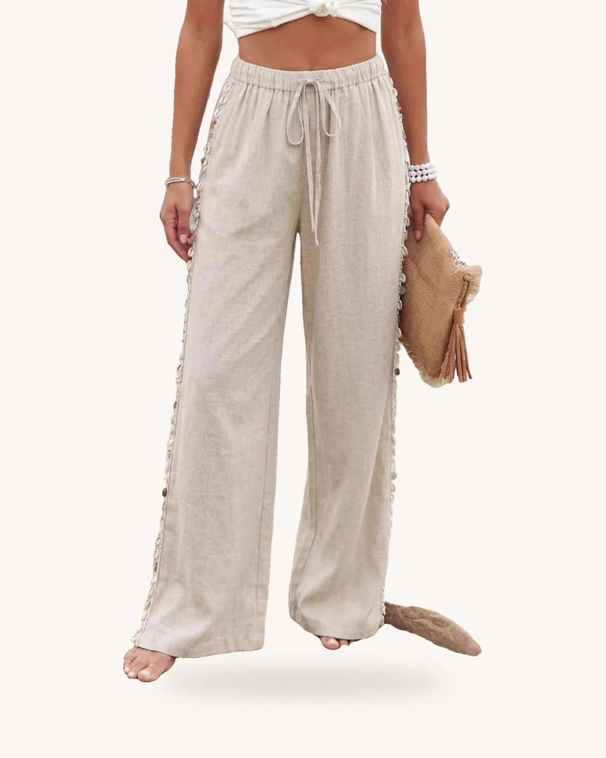 Drawstring Wide Leg Pants