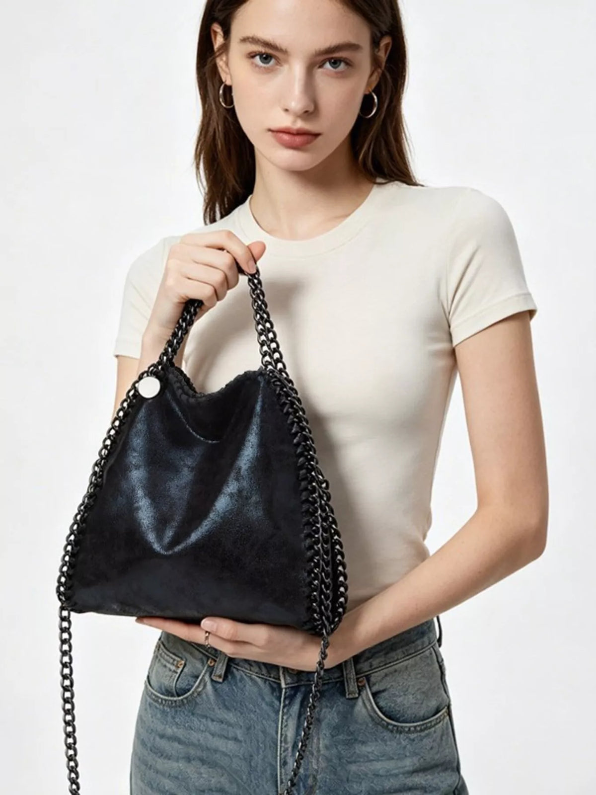 Chain Strap Slouchy Crossbody Bag