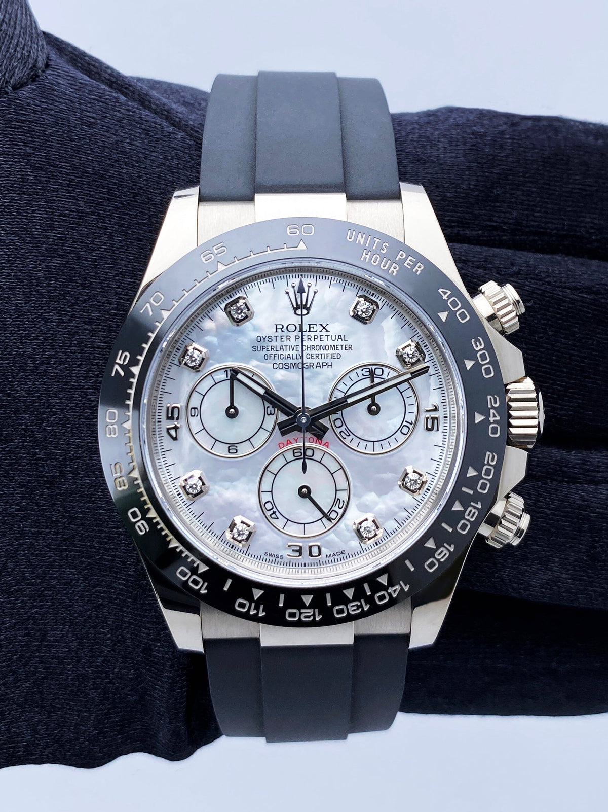 Rolex Daytona 116519 MOP Diamond Dial White Gold Men's Watch