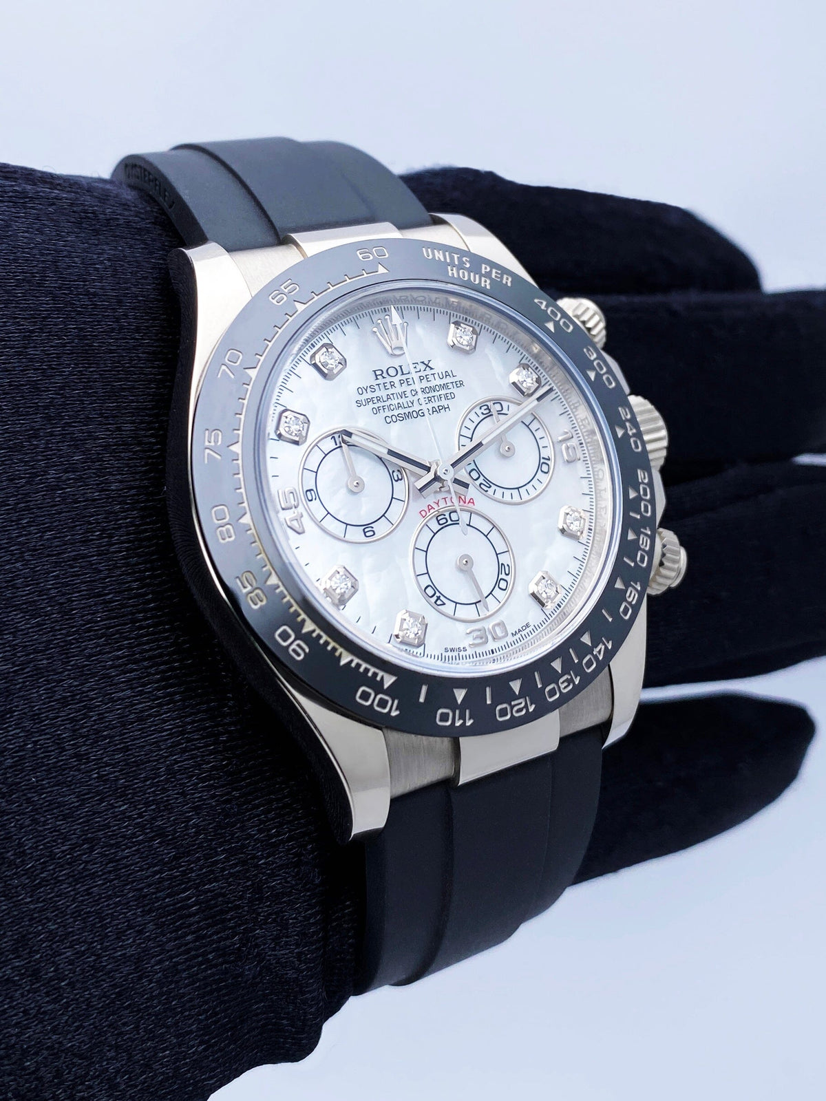 Rolex Daytona 116519 MOP Diamond Dial White Gold Men's Watch