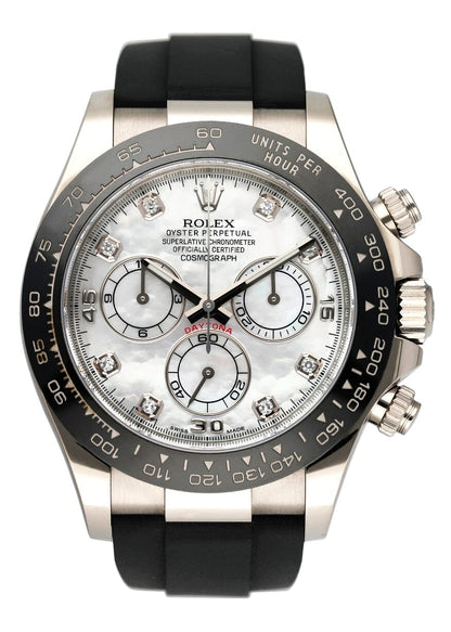 Rolex Daytona 116519 MOP Diamond Dial White Gold Men's Watch