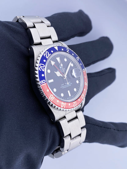 Rolex GMT Master 16700 Pepsi Bezel Mens Watch Black Dial