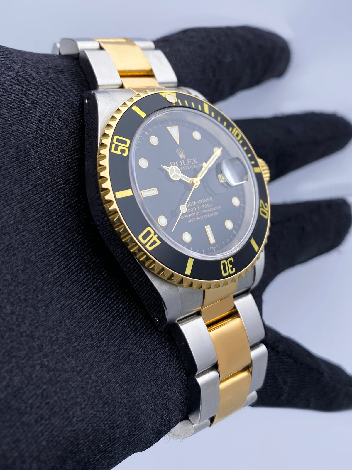 Rolex Submariner Date 16613LN Two-Tone Black Dial Box & Papers