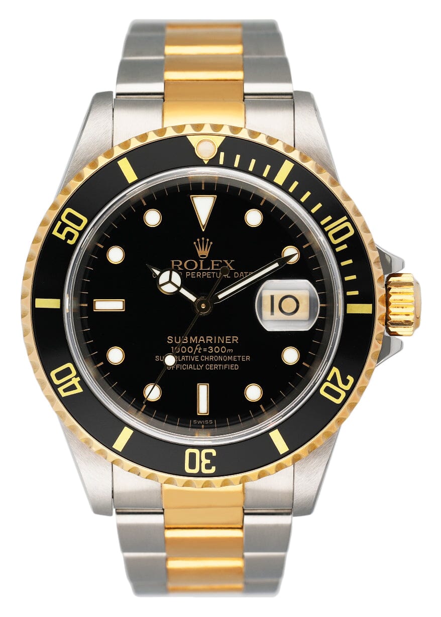 Rolex Submariner Date 16613LN Two-Tone Black Dial Box & Papers