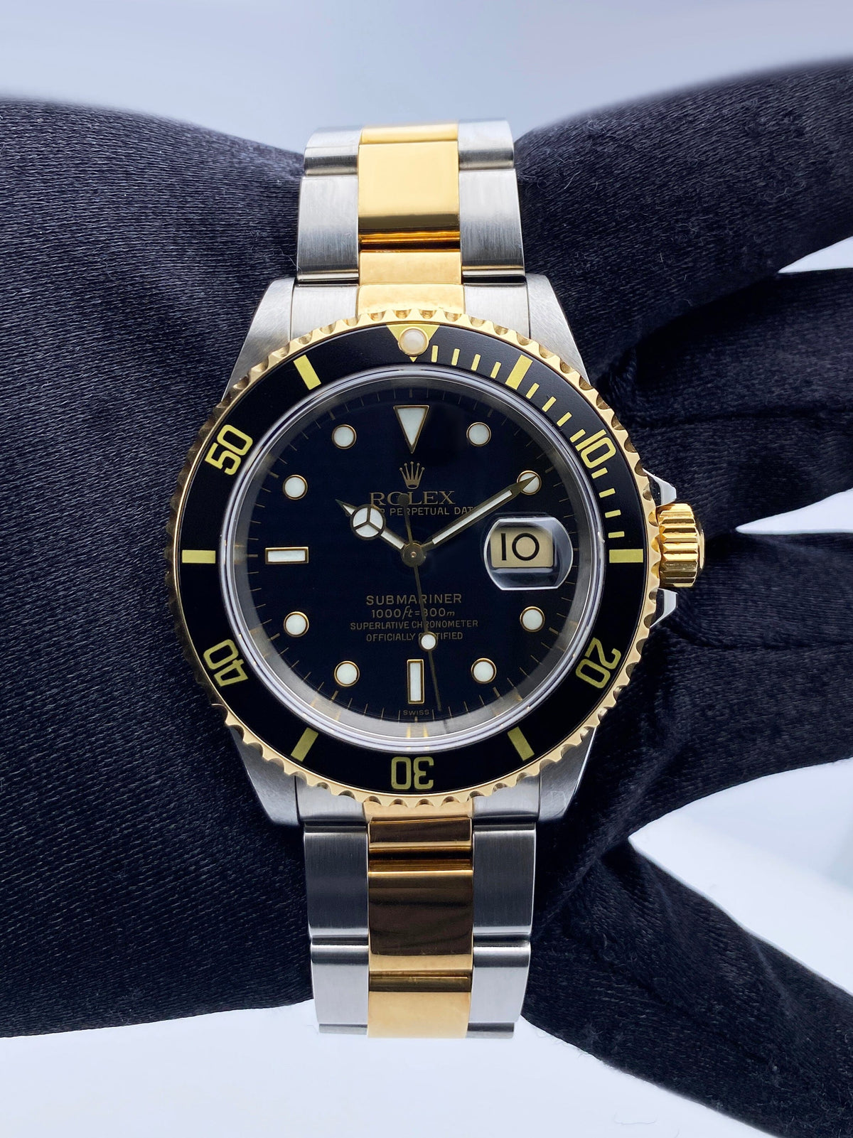 Rolex Submariner Date 16613LN Two-Tone Black Dial Box & Papers