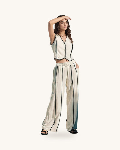 Stripe Vest and Pants Two-Piece Set